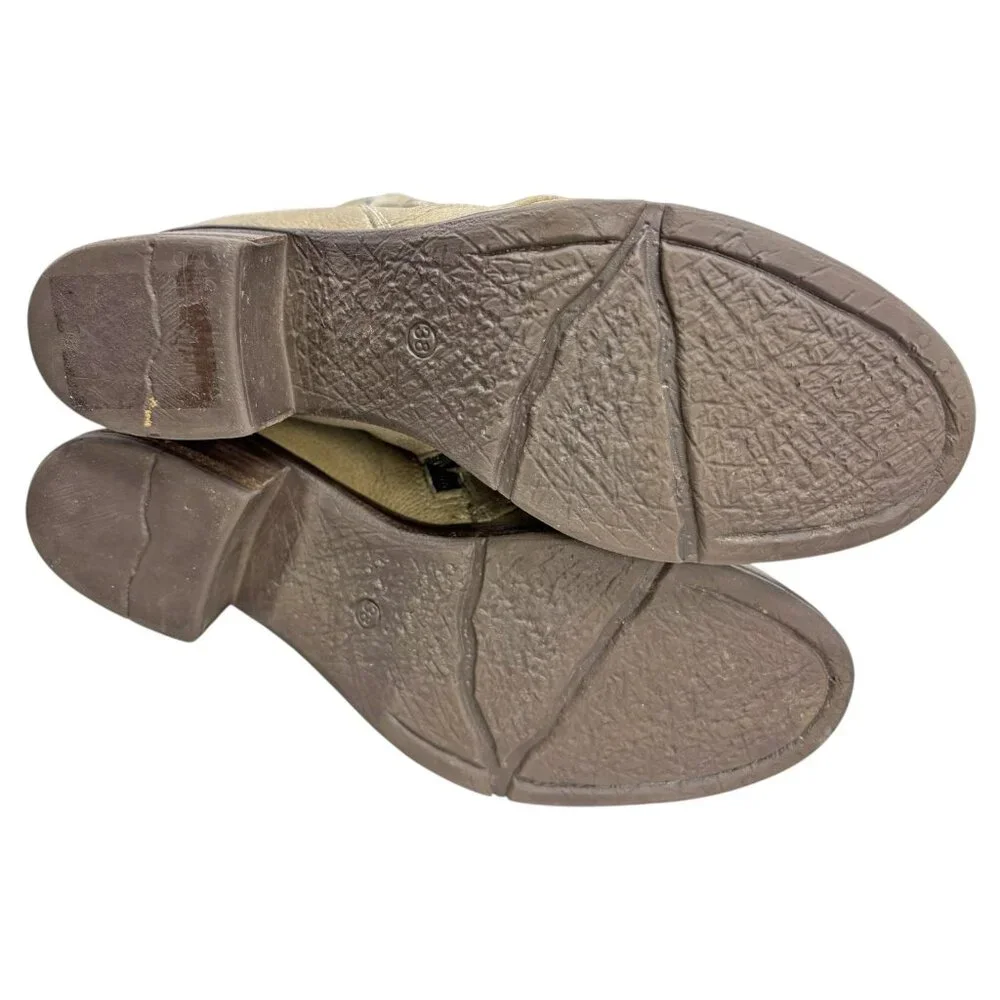 Miz Mooz Sidney Taupe Leather Button‎ Ankle Boots